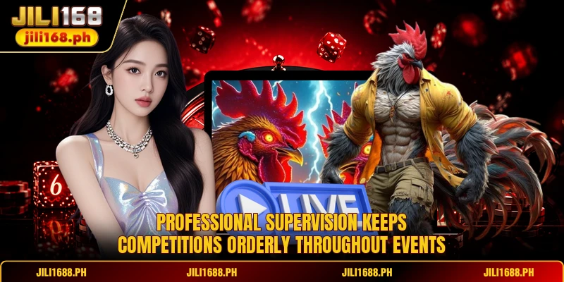 Professional supervision keeps competitions orderly throughout events