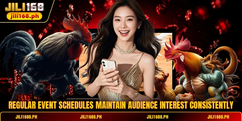 Regular event schedules maintain audience interest consistently