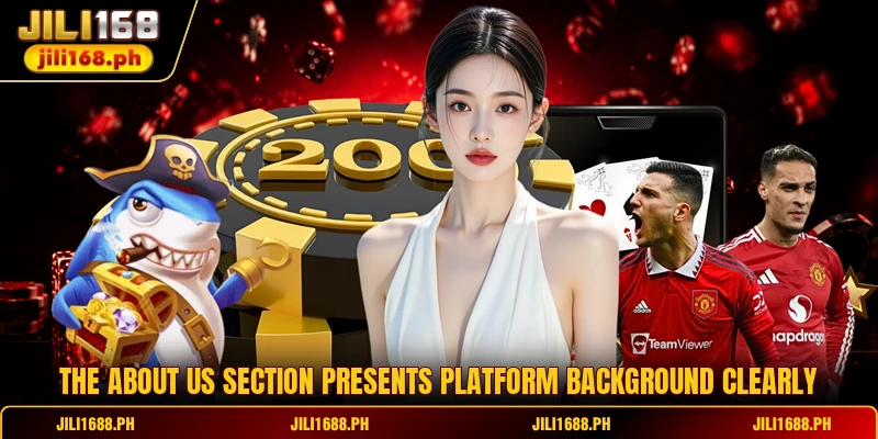 The about us section presents platform background clearly